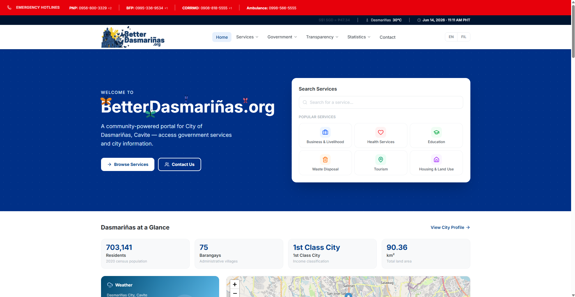 BetterDasmariñas — desktop preview