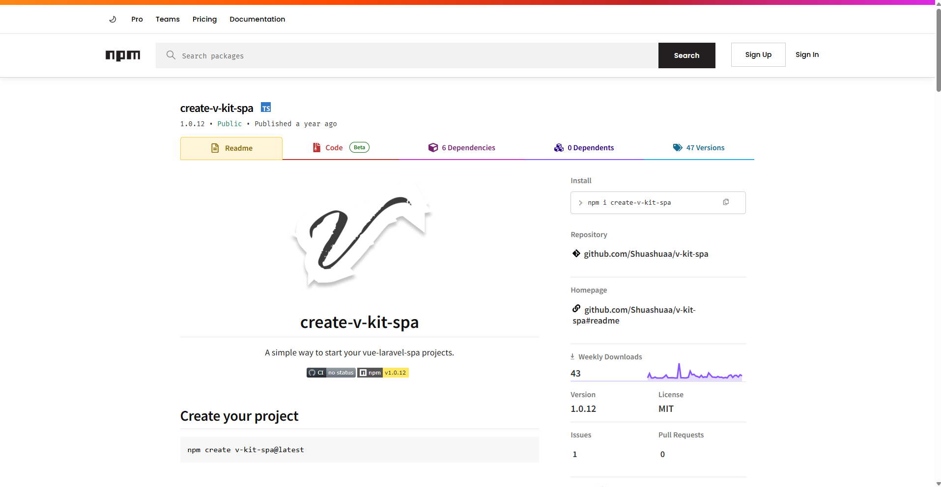 V-kit SPA — desktop preview